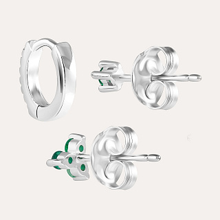 Boucles d'oreilles en Argent avec Zircone Cubique