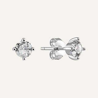 Boucle d'oreille en argent avec zircone cubique